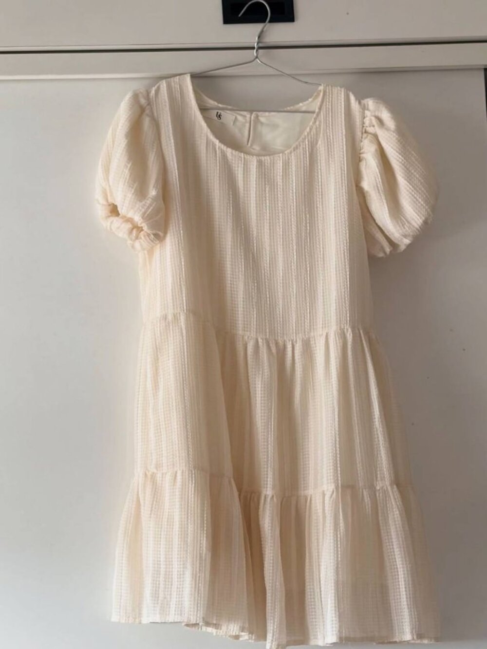 Cream Puff Sleeve Mini Dress